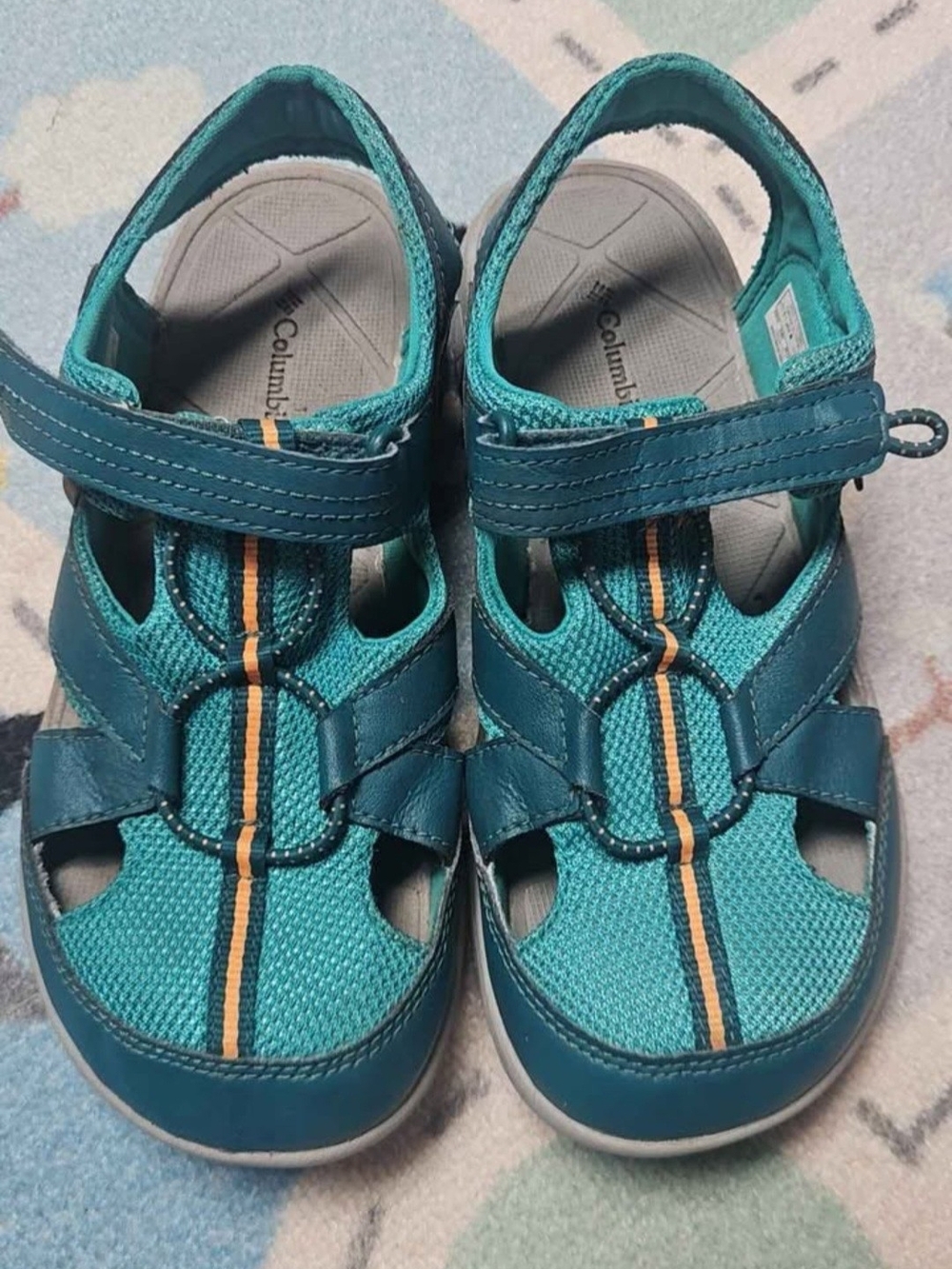 Columbia Teal and Orange Kids' Outdoor Sport Sandals